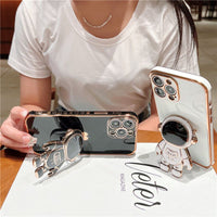 Cartoon Astronaut Bracket Phone Case for iPhone - Golonzo -                                                                             