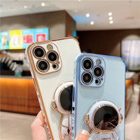 Cartoon Astronaut Bracket Phone Case for iPhone - Golonzo -                                                                             