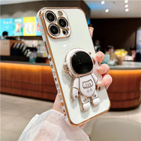 Cartoon Astronaut Bracket Phone Case for iPhone - Golonzo -                                                                             