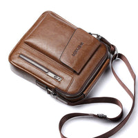 Casual Men Shoulder Bag - PU Leather Vintage Crossbody Bags - Golonzo -                                                                             
