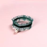 Cat Collar Lace Black Choke with Bell Floral Pattern - Golonzo -                                                                             