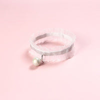 Cat Collar Lace Black Choke with Bell Floral Pattern - Golonzo -                                                                             