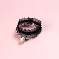 Cat Collar Lace Black Choke with Bell Floral Pattern - Golonzo -                                                                             