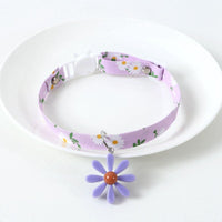Cat Collar with Bell Floral Pattern Daisy Flower Adjustable Safety Breakaway Collars for Cats Kitten Summer - Golonzo -                                                                             