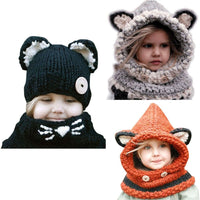 Cat Ear Kids Winter Wrap Scarf - Golonzo -                                                                             