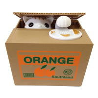 Cat Stealing Piggy Bank - Cat Money Box - Golonzo -                                                                             