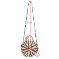 Chic Handmade Paper Rattan Woven Round Handbag - Golonzo -                                                                             