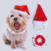 Christmas Hat Scarf Set Accessories for Pet - Golonzo -                                                                             