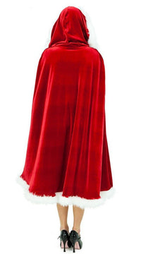 Christmas Santa Cape Large Red Hooded Cloak - Golonzo -                                                                             