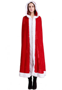 Christmas Santa Cape Large Red Hooded Cloak - Golonzo -                                                                             