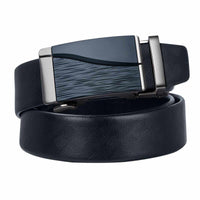 Classic Alloy Buckle Cowhide Genuine Leather Belt for Men - 3 Buckles Style - Golonzo -                                                                             