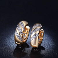 Classic Design Gold Color Wedding Hoop Jewelry Earrings for Women - Golonzo -                                                                             