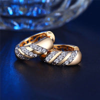 Classic Design Gold Color Wedding Hoop Jewelry Earrings for Women - Golonzo -                                                                             