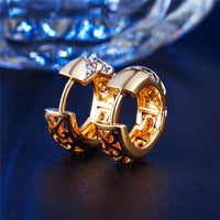 Classic Design Gold Color Wedding Hoop Jewelry Earrings for Women - Golonzo -                                                                             