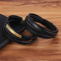 Classic Genuine Leather Multilayer Bracelet - Golonzo -                                                                             