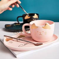 Coffee Cup With Set Creative Cute Cat Tea Cup - Golonzo -                                                                             