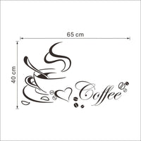 Coffee cup with heart vinyl wall Stickers - Golonzo -                                                                             