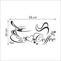Coffee cup with heart vinyl wall Stickers - Golonzo -                                                                             