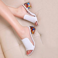 Colorful Rhinestone Crystals Heels - Golonzo -                                                                             