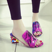 Colorful Rhinestone Crystals Heels - Golonzo -                                                                             