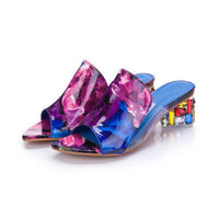 Colorful Rhinestone Crystals Heels - Golonzo -                                                                             