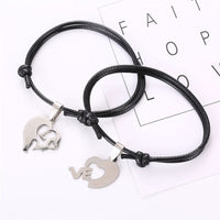 Couple Bracelet for Lovers Two Pieces Heart Stainless Steel - Golonzo -                                                                             