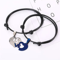 Couple Bracelet for Lovers Two Pieces Heart Stainless Steel - Golonzo -                                                                             