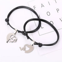 Couple Bracelet for Lovers Two Pieces Heart Stainless Steel - Golonzo -                                                                             