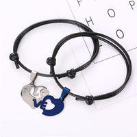 Couple Bracelet for Lovers Two Pieces Heart Stainless Steel - Golonzo -                                                                             