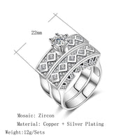 Couple Pair Jewelry - Luxury Tibetan Silver Ring - Golonzo -                                                                             