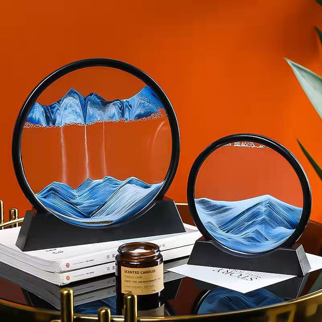 Creative 3D Glass Sandscape In Motion Hourglass Moving Sand Frame Art Picture - Golonzo -                                                                             