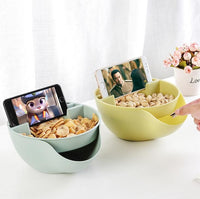 Creative Bowl Double Layer Containers Snacks Seeds Storage Box - Golonzo -                                                                             