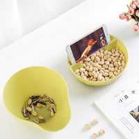 Creative Bowl Double Layer Containers Snacks Seeds Storage Box - Golonzo -                                                                             
