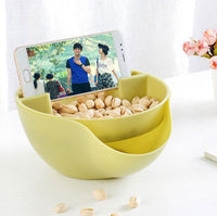 Creative Bowl Double Layer Containers Snacks Seeds Storage Box - Golonzo -                                                                             