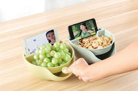 Creative Bowl Double Layer Containers Snacks Seeds Storage Box - Golonzo -                                                                             