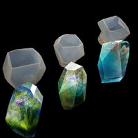 Crystal Epoxy Faceted Stone Silicone Mould Geometric Jewelry Mold Silicone DIY Crafts - Golonzo -                                                                             