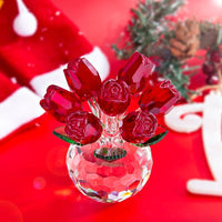Crystal Red Rose Figurine Art - Golonzo -                                                                             