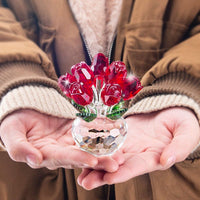 Crystal Red Rose Figurine Art - Golonzo -                                                                             