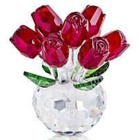 Crystal Red Rose Figurine Art - Golonzo -                                                                             