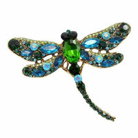 Crystal Vintage Dragonfly Brooches - Golonzo -                                                                             
