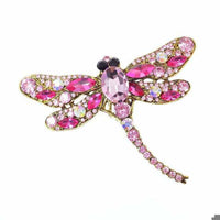Crystal Vintage Dragonfly Brooches - Golonzo -                                                                             