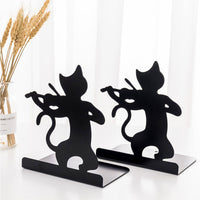 Cute Cat Bookend Non skid Iron Decorative Home Office Desktop - Golonzo -                                                                             