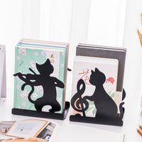 Cute Cat Bookend Non skid Iron Decorative Home Office Desktop - Golonzo -                                                                             