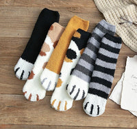 Cute Cat Paw Fluffy Winter Socks - Golonzo -                                                                             
