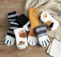 Cute Cat Paw Fluffy Winter Socks - Golonzo -                                                                             