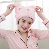Cute Cat Shower Cap For Ladys Absorbent Hair Quic Hair Dry - Golonzo -                                                                             