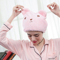 Cute Cat Shower Cap For Ladys Absorbent Hair Quic Hair Dry - Golonzo -                                                                             