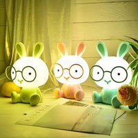Cute Glasses Rabbit Night Light - Golonzo -                                                                             