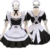 Cute Maid Outfit Long Dress Black And White Dresses - Golonzo -                                                                             