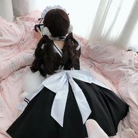 Cute Maid Outfit Long Dress Black And White Dresses - Golonzo -                                                                             